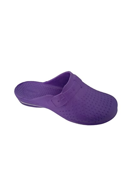 GEZER Unisex Μωβ-λευκές ριγέ παντόφλες μπάνιου