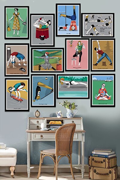 Tontilika 12 Parça Çerçeve Görünümlü Her Yerde Yoga (yoga Everywhere) Temalı ...