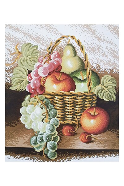 ElkaHobi Goblen Etamin Işleme Seti 40x50 Cm Meyve Sepeti Deseni