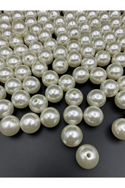 Hedef Bijuteri 100 جرام 18 ملم لون كريمي فاخر / كيس خرز من البلاستيك الفاخر ا...