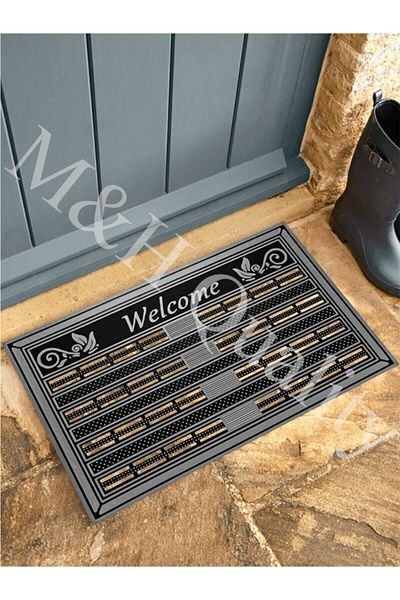 M&H Quality Welcome Summer Door Mat Gray Color