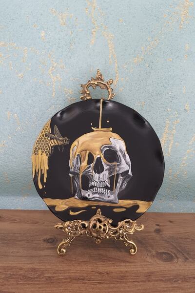 Gül Nakkaş Seramik Duvar Tabağı Kurukafa Bal Ve Arı Aşkı Tasarım Seramik Duva...