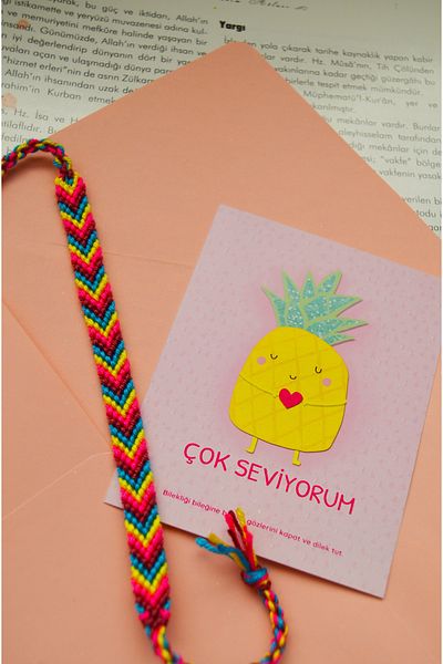 Bidüğüm Triangle Model Friend Bracelet - Handmade, Adjustable, Colorfast Thread, 100% Handmade, Lasting Colors