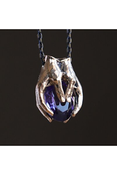 Moko Art Design Ametist Taşlı Avuç Kolye