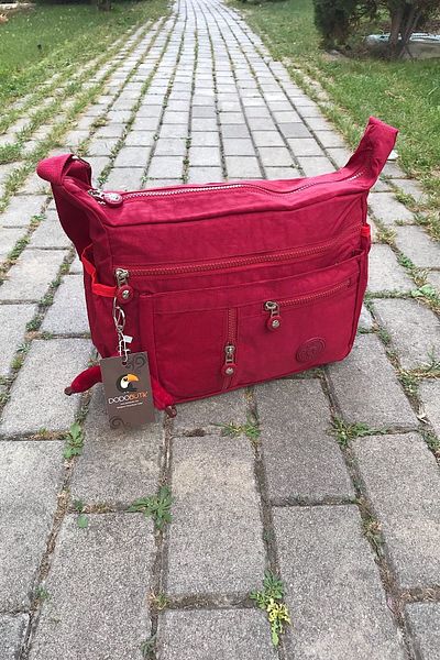DodoButik Culoare roșie rezistentă la apă, geantă de umăr pentru femei