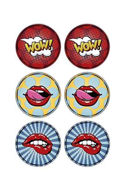 The Mia Popart Lips Pasta Tabağı 6 Lı Set 19 Cm