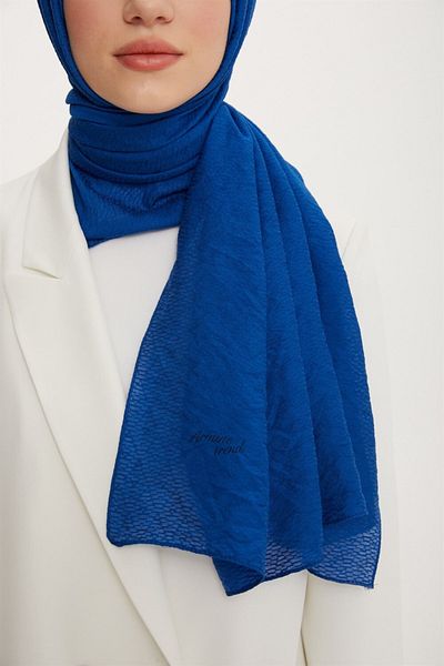 Armine Σάλι Cotton Star 3 με υφή - 570 - Saks Blue
