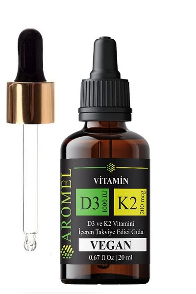 Aromel فيتامين د3 ك2 |   غطاء تجفيف |   D3 1000 وحدة دولية 200 ميكروجرام K2 ميكس، إدارة الغذاء والدواء