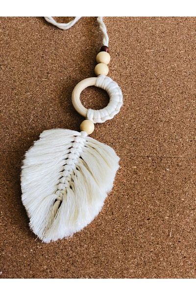 nonstart Handmade Macrame Leaf Look Ornament