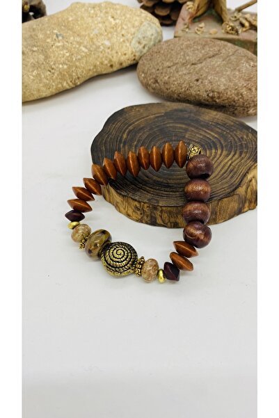 Porsuk Alternatif اليدوية العرقية أصيلة الهبي البوهيمي الخشب حبة سوار