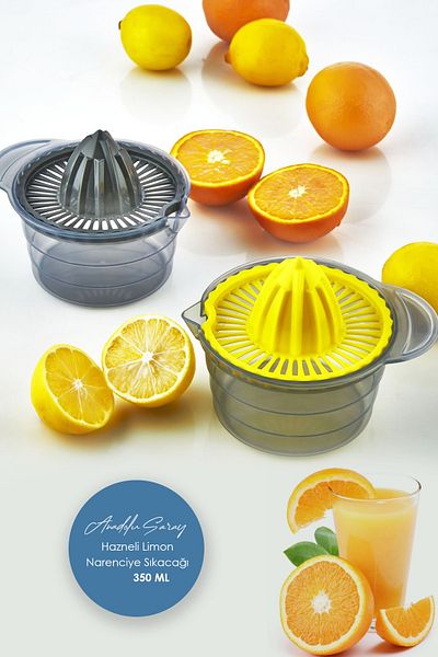 Anadolu Saray Çarşısı Practical Lemon and Citrus Juicer - Orange 350ml, 1 Piece