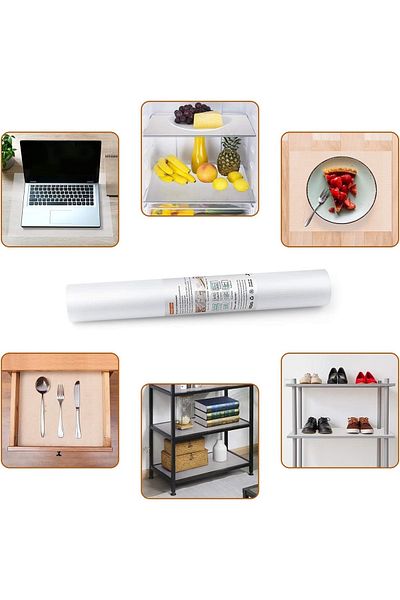 Herbert Weber Table Shelf Cover Transparent Cabinet Drawer Refrigerator Shelf Cover with Non-Slip Base