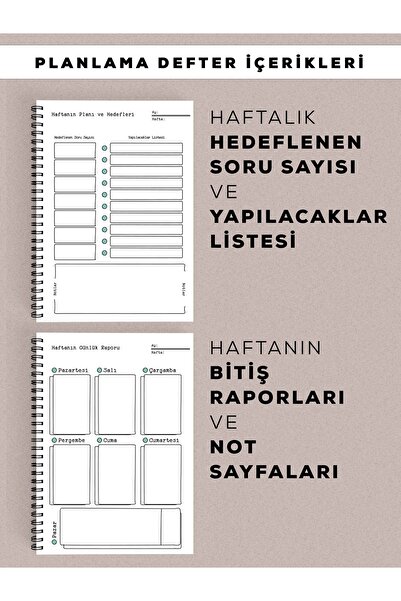 Apeirona Exam Preparation Planning Set | Ayt-tyt-kpss-ales-yds | 3 Exam Planners + 1 Weekly Planner