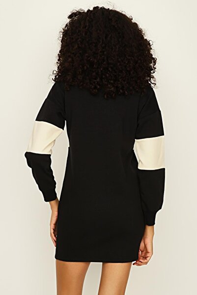 Select Moda Γυναικείο φόρεμα με μαύρο γιακά με χρωματιστό μπλούζα