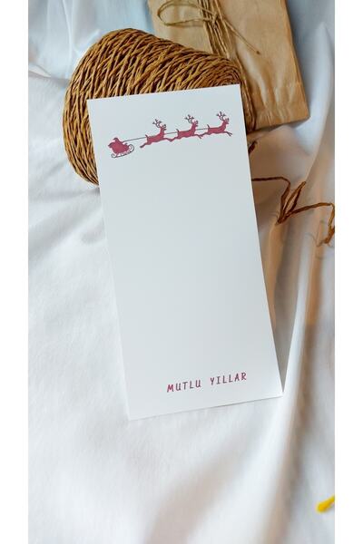 Çikoleyt Design Macrame Card - Happy New Year Macrame Card (9,5x19cm) 50 Pieces