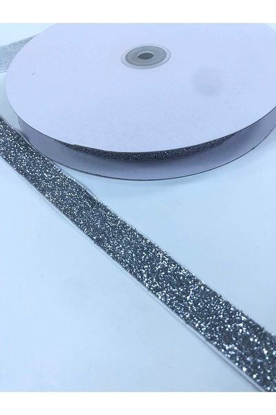 Hobigram Ασημί Γκρι Glitter Velvet Κορδέλα 2 εκ. Η τιμή είναι για 1 μέτρο – Κορδέλα, Κομψό Σχέδιο, Γυναικείο Αξεσουάρ