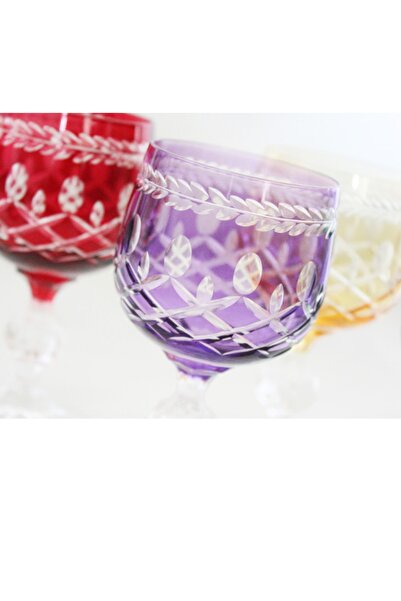 LEONARTE CASA Bohemia Kristal 150ml 6 Renk Mix Kahve Su Bardağı Zaraif