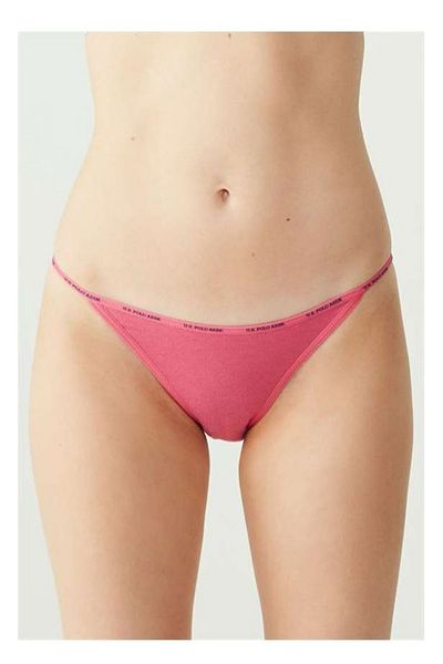 U.S. Polo Assn. Women, Licensed, Uspa, Black-Tan-White-Fuchsia-Navy Blue, Cotton-Modal 5-Piece String/ Panties