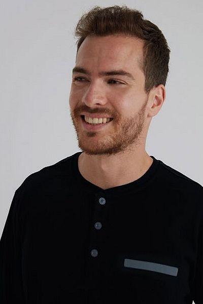 Eros Men's B Üyük Size Cotton Boxed Long Sleeve Pajama Set
