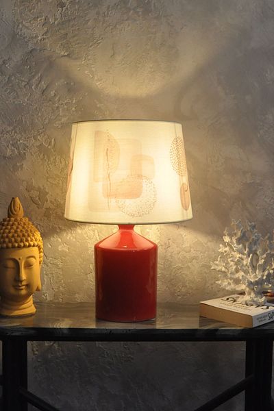 Qdec Ceramic Cube Vase Lampshade Red - Pastel