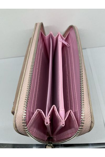 Elif Zippered Wallet with Phone Holder Cream Color605347