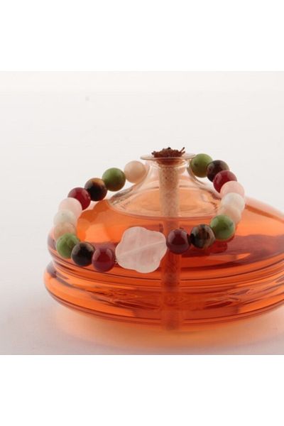 ALAVAN Gemini Natural Stone Bracelet, Tiger Eye - Jade - Pink Quartz - Sun Stone - Red Agate