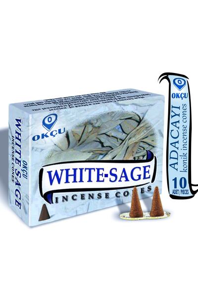 Okçu Hem Adaçayı / White Sage Konik Tütsü 10 Adet/pieces Geri Akışlı Değildir