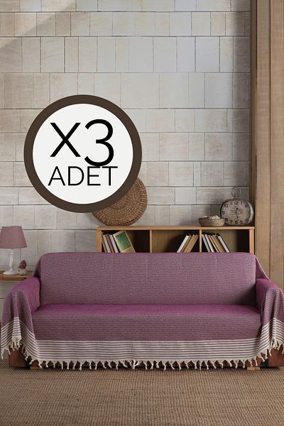 Lux Touch Husa pentru brate prune 3 bucati supradimensionat 180 X 300 cm Bergama scaun canapea divan husa canapea extensibila