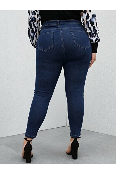 Livik Blugi Medium Blue Plus Slim Fit Tight