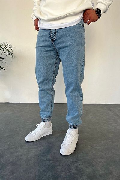 NO61 MAN Τζιν παντελόνι Jogger Elastic Acid Washed