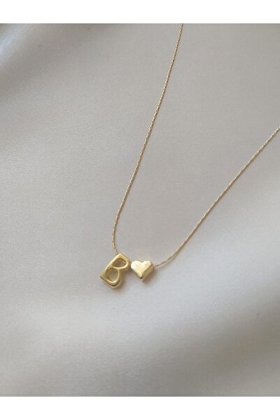 Alexis Carrel Kadın Altın Kaplama Kalpli B Harf Kolye