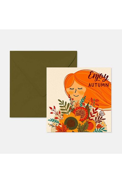 HRS Postcard - Greeting Card & Envelope autumn