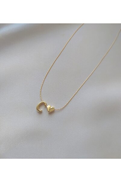 Alexis Carrel Kadın Altın Kaplama Kalpli C Harf Kolye