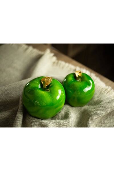 Gloriys Home & Decor Polyester 2'li Yeşil Elma Seti