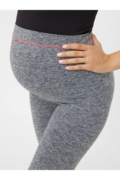 Relaxfit Seamless Dikişsiz Yumuşacık Kumaş Gri Yoga Hamile Tayt