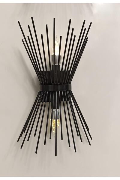 luxury modern aydınlatma Metal Siyah Kirpi Duvar Aplik - Tek Adet Fiyatıdır