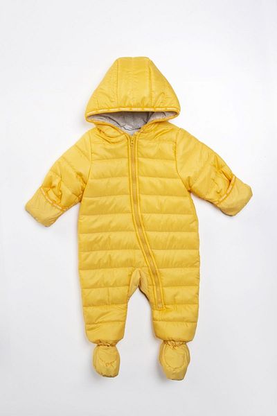 PODIUM GYM New Trend Mustard Winter Slippers Footed Hooded Cosmonaut Jumpsuit