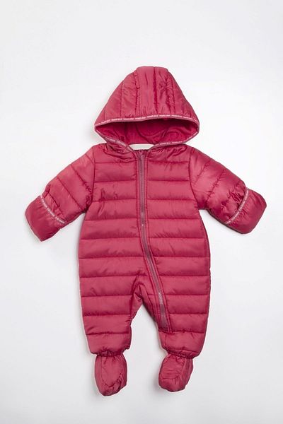 PODIUM GYM Baby Cherry Winter Slippers Footed Hooded Cosmonaut Jumpsuit