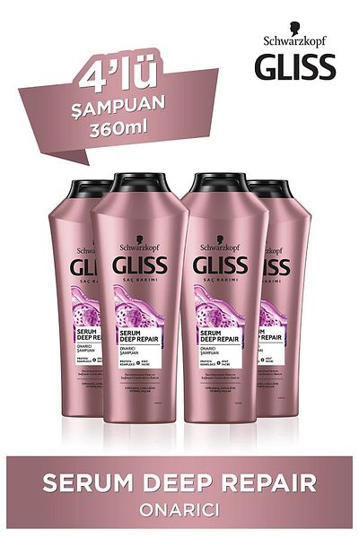 Gliss Serum Deep Repair - 360 Ml Repairing Shampoo, 4 Pieces