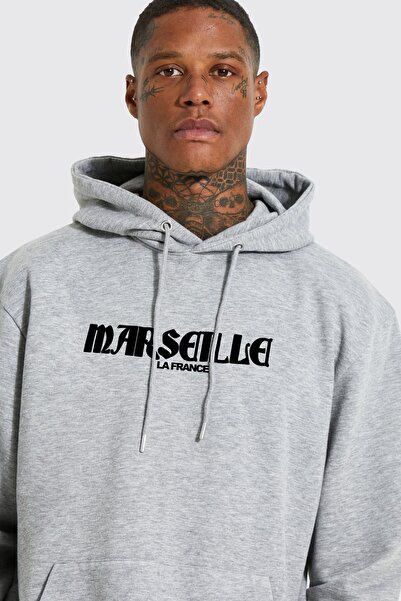 YUVEST Blackrock Unisex Oversize kroj Marseille Štampano Sa kapuljačom Dukserica