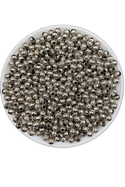 Hedef Bijuteri مخطط 6 مللي متر النيكل/الفضة اللون معدن الحديد الكرة الخرز ، صنع المجوهرات الخرز (25 جرام ~ 85 قطعة)