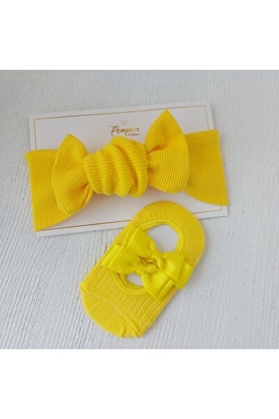 pempem bandana Kız Bebek Bandana Çorap Takim