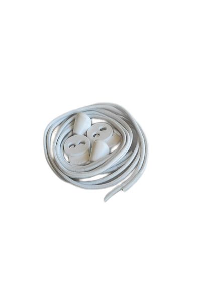 LUCKY 100cm White Elastic Shoe Laces with Smart Device