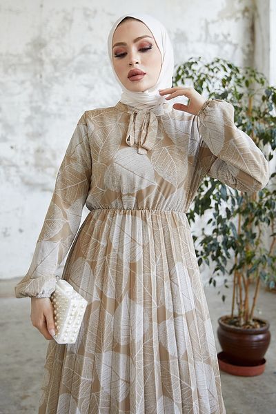 InStyle Φόρεμα χιτζάμπ Cindy Ruffle Robe - Μπεζ