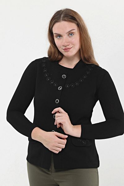 Laden Knitwear Steel Knitted Beaded Handcrafted Crocheted Thick Winter Mother Vest