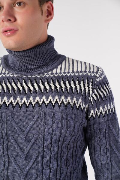 Trist Star Ανδρικό πουλόβερ με ζιβάγκο Airman Melange Trist-5276