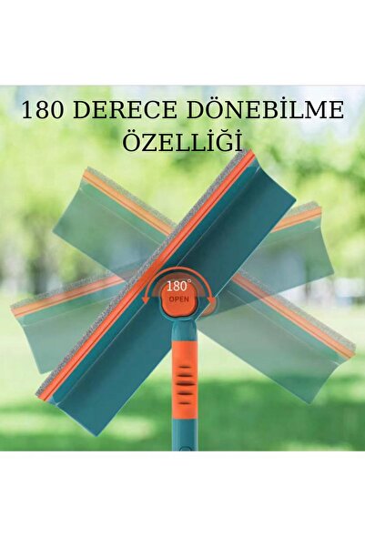 Oliva Nero Teleskopik Cam Temizleyici – Oynar Başlıklı, Mikrofiber Bezli & Çekçekli Aparat - Pratik Cam Silme