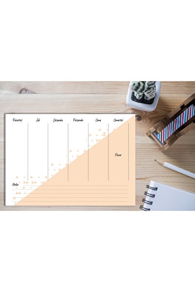 Özen Matbaası Haftalık Planlayıcı Geo A4 Somon Weekly Planner