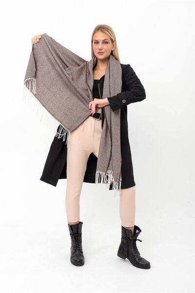 Saria Moda Şal moale cu ciucuri cu umăr gros