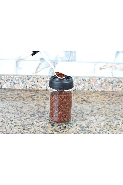 Dore Voir Glass Spice Bowl with Rotating Lid and Spoon 320 Cc